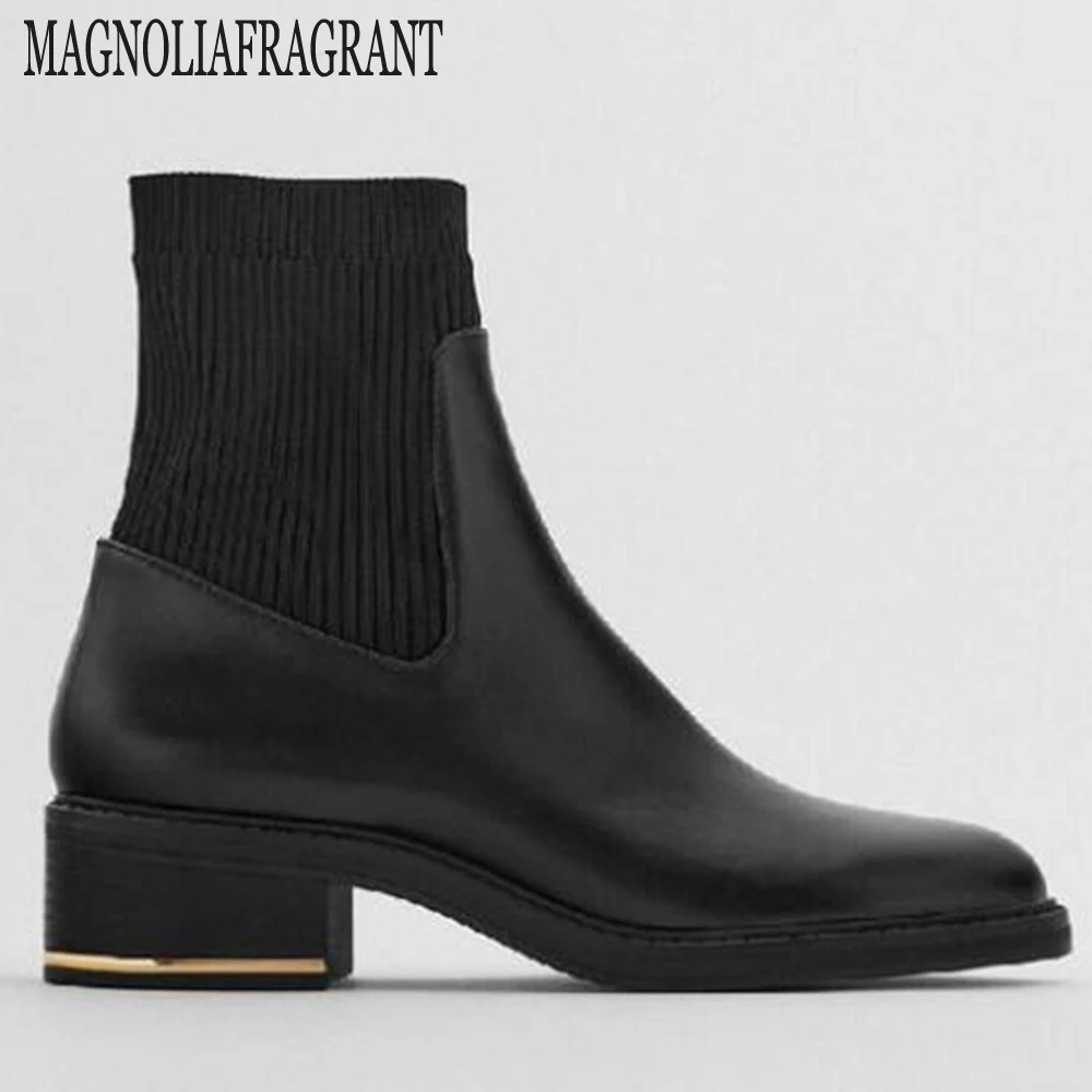 

2020 Chelsea Boots Women's Ankle boots British style women boots Round Toe Winter Shoes Women Boot Black zapatillas mujer ay52