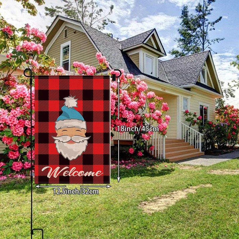 Merry Christmas Garden Flag Outdoor Decorations Porch Door Banner Hanging Ornament for Home Xmas Navidad 2022 New Year | Дом и сад