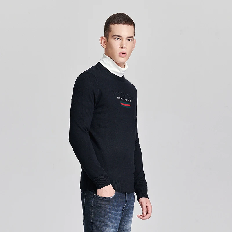 LKSD осенне-зимний модный мужской свитер Повседневный шерстяной плотный