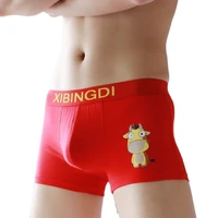 selling red color men s animal year underwear cotton cartoon boxer shorts breathable pants mid waist shorts