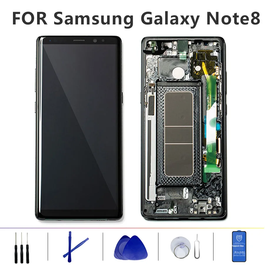 Super AMOLED с рамкой для Samsung Galaxy Note 8 Note8Lcd дисплей сенсорный экран дигитайзер N950 note ЖК
