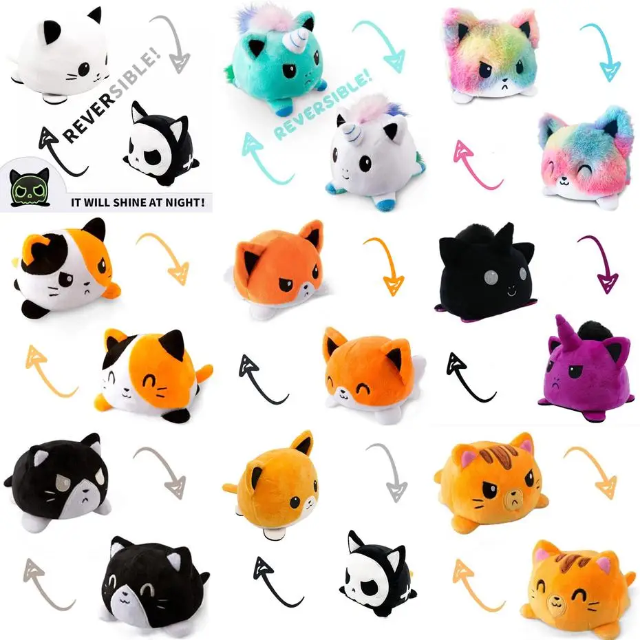 

27 Styles Rpeluche ulpo Reversible Cat Gato Kids Plushie Plush Animals unicorn Double-Sided Flip Doll Cute Toys For Pulpos