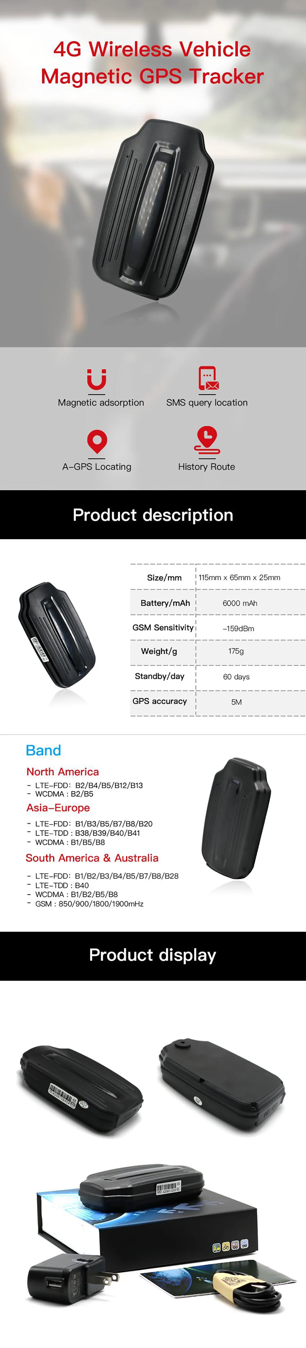 4G Портативный gps трекер смешной Авто LK900A 4G 6000mAH актив gps трекер мощный magnetc легко установить gps локатор бесплатное приложение