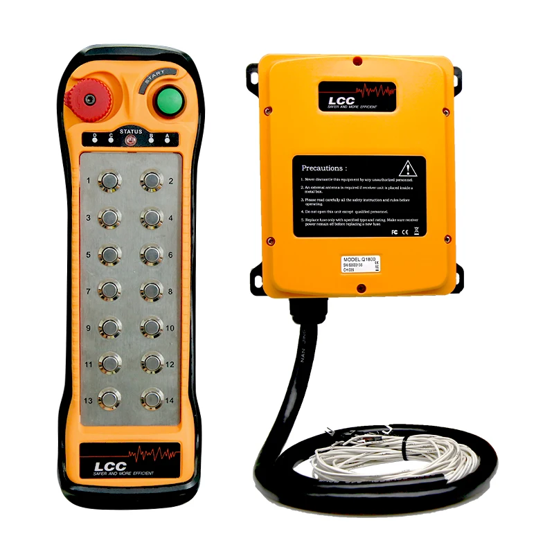 

Q1400 Telecrane 220 volts industrial wireless radio concrete pump truck hoist remote control IP65