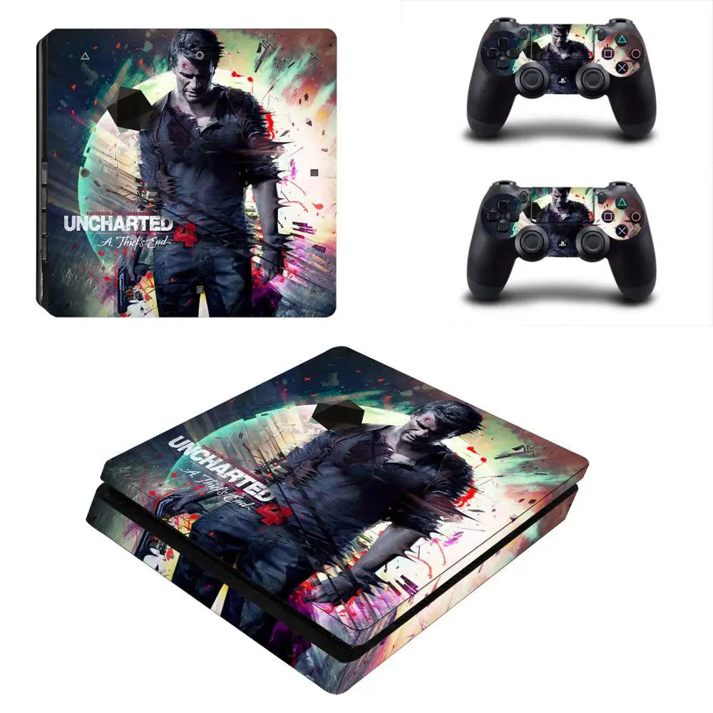 Uncharted 4 PS4 тонкая наклейка s Play station Тонкая виниловая Pegatinas для playstation Slim консоль и