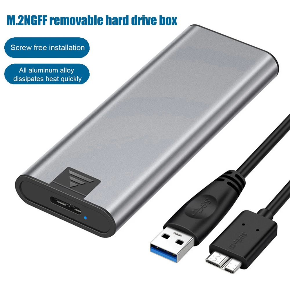 

M.2 SATA SSD Enclosure M.2 NGFF To USB 3.0 SSD Case External Aluminum Alloy High Speed Hard Drive Box For Windows XP