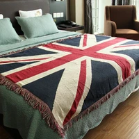 cotton carpet thin blanketbritish flagthrow mat sofa towel blanket bed cover living room bedroom felts tapestry 130x180 cm
