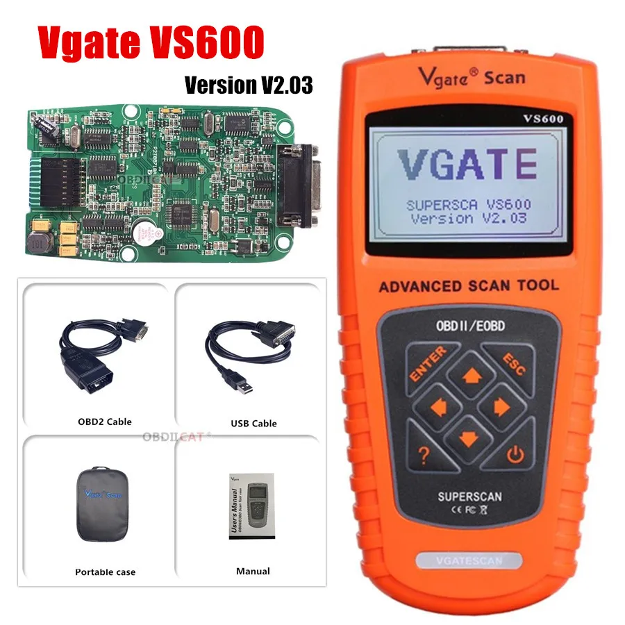 Новейший Vgate VS600 Scaner автомобильный Escaner Automotriz Универсальный VA G OBD2 EOBD сканер Авто