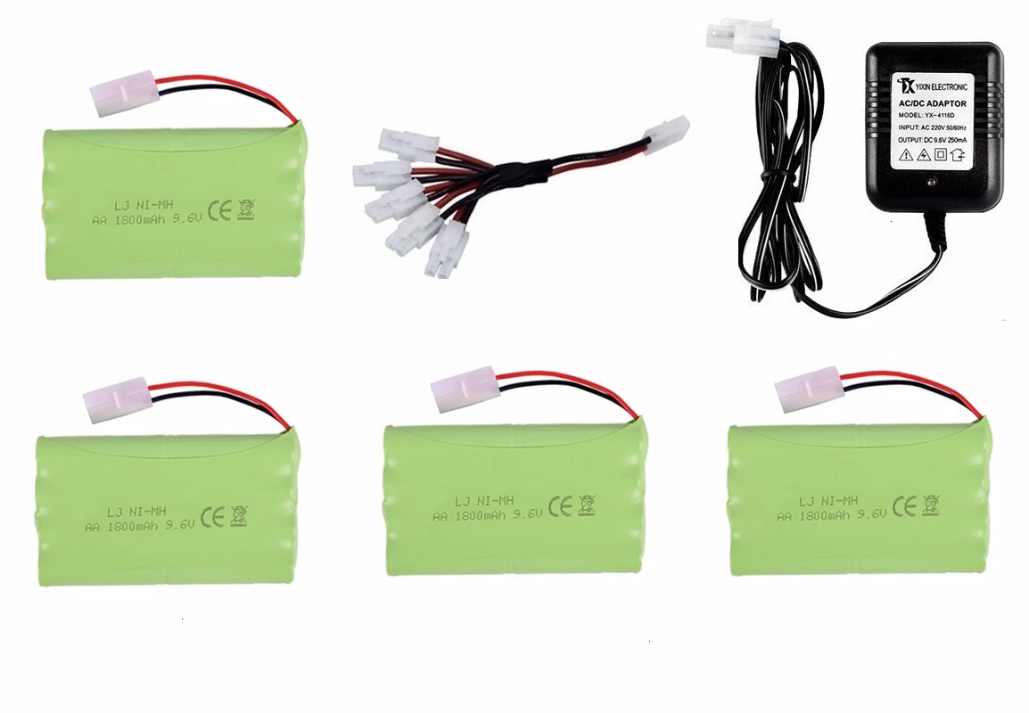 Сиренево-синего цвета Обновленная Батарея NiMH 9,6 v 1800mah+ зарядное устройство для радиоуправляемых игрушек автомобилей танков грузовиков робот-пистолет лодка AA Ni-MH 9,6 v перезаряжаемый аккумулятор - Цвет: Сиренево-синего цвета