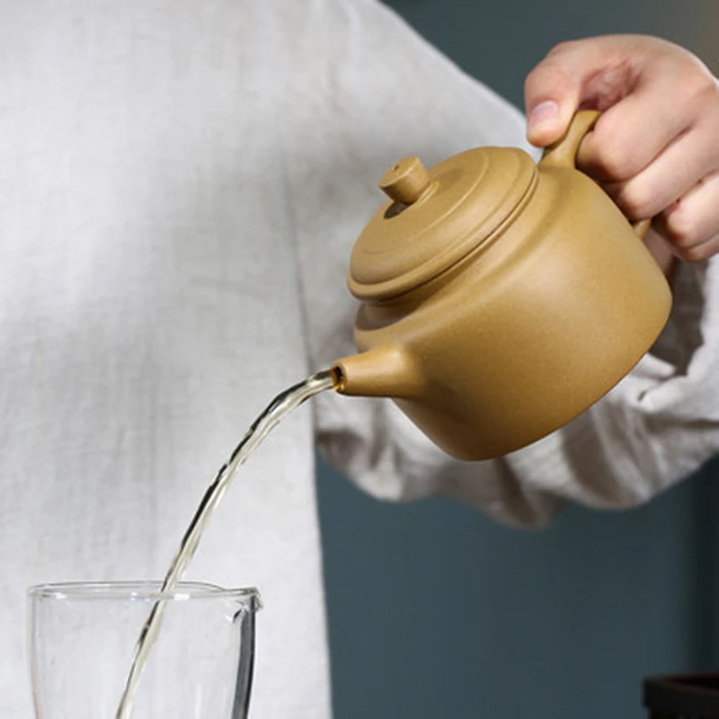 

Yixing Purple Clay Teapot Handmade Tea Pot Section Mud Large Capacity 340ML Dezhong Gong Fu Teaware Gift Custom Wholesale
