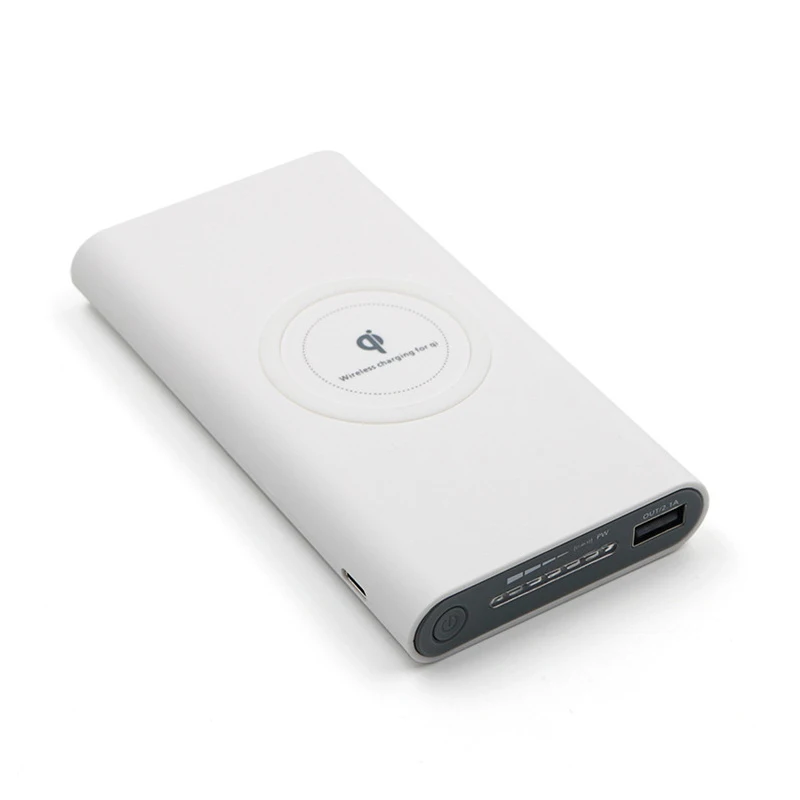 Портативное тонкое зарядное устройство Qi 10000 мач беспроводное для Xiaomi Mi iPhone