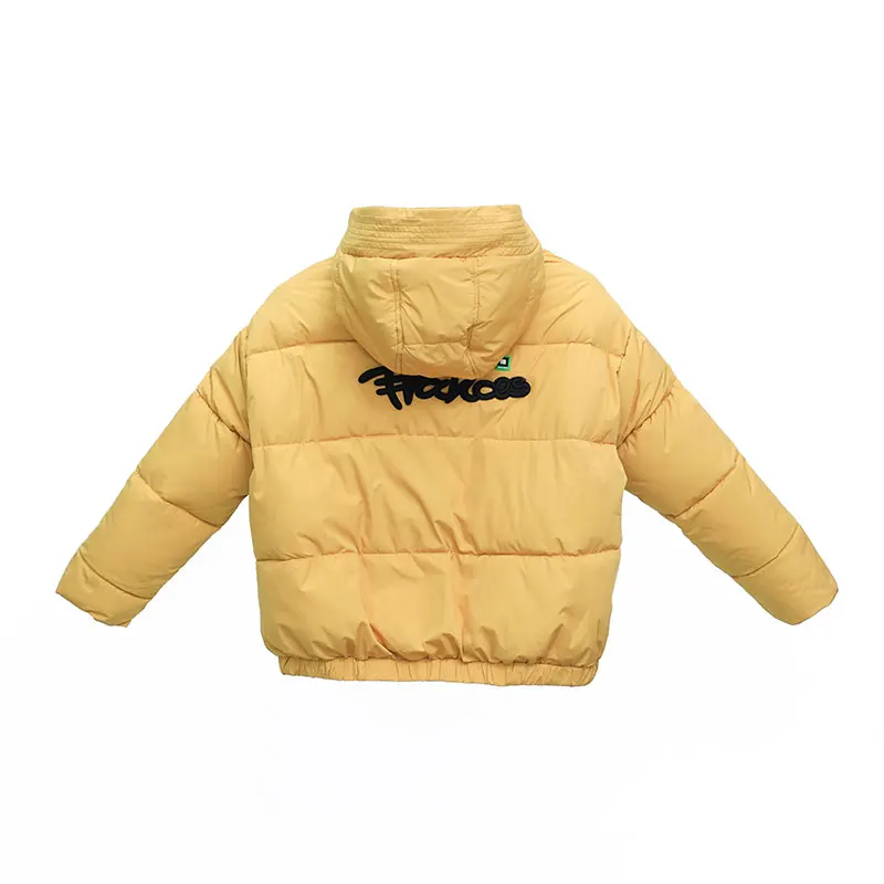 

Moko Letter Embroidery Short Hooded Parka Winter Jacket Women 2020 New Fashion Ribbons Contrast Color Parka Coat