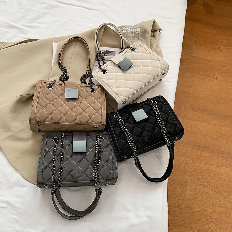 

FANTASY 2021 Winter New Arrival Matte Shoulder Crossbody Bags For Women Fashion Simple Lattice Handbags Lady Good Quality Luxury