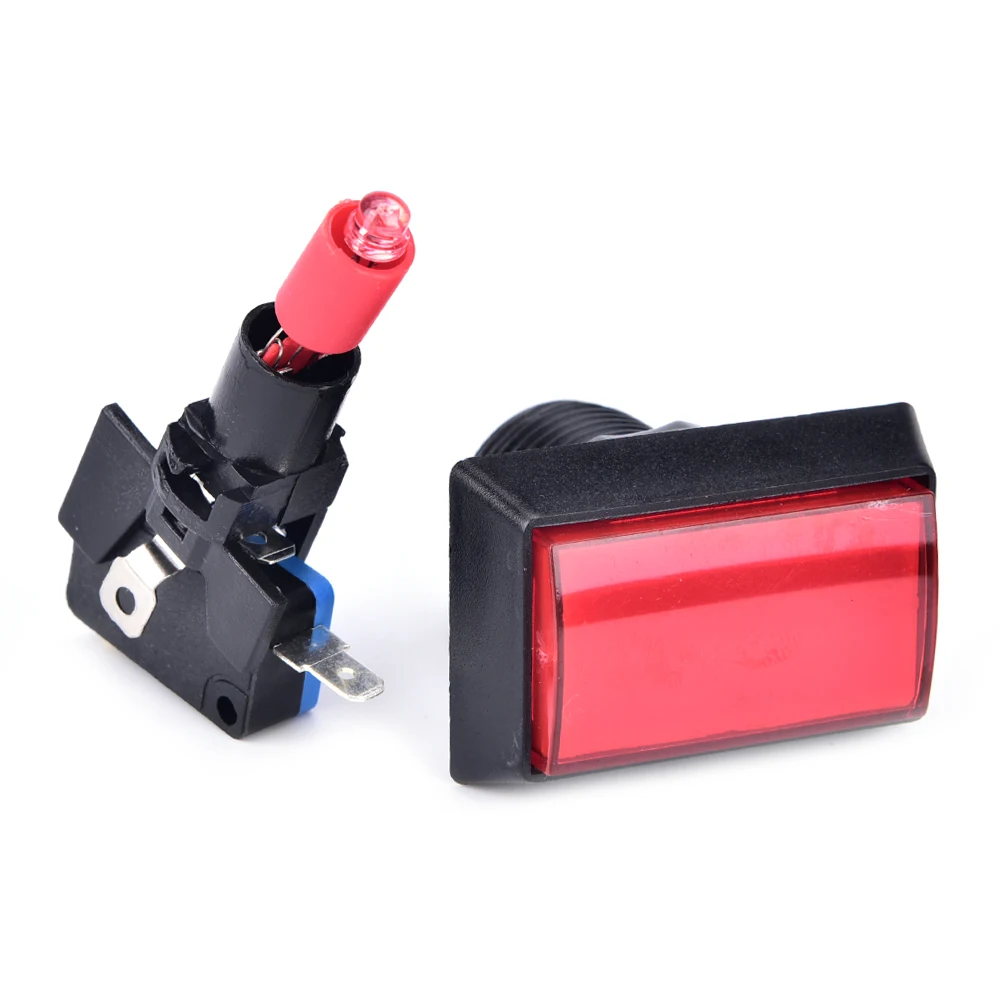 1 шт. игровая машина прямоугольная аркадная кнопка со светодиодной лампой с