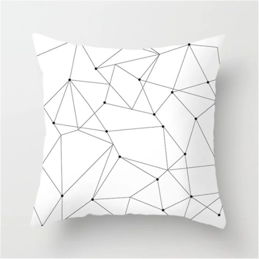 

black and white gray style geometric couch cushion home decorative pillows seat back cushions bedding pillowcase without core