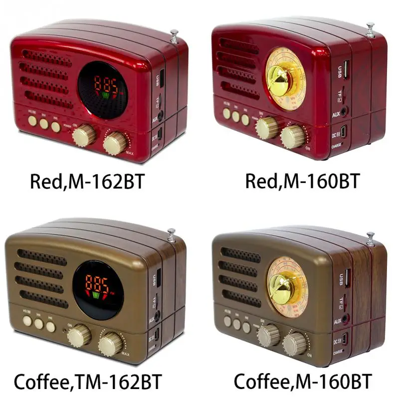 M 161BT аудио Bluetooth Динамик радио ABS Ретро прочные домашние USB Перезаряжаемые AM FM ЕО