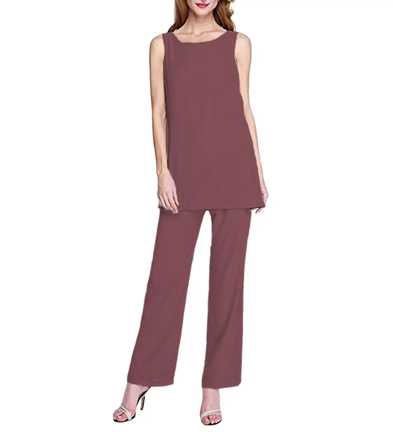 Костюм из 2 предметов для матери невесты простой шифоновый модный костюм с