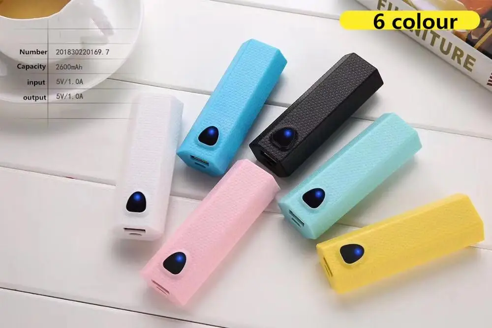 Внешний аккумулятор 2600 мАч мобильный источник питания портативное Внешнее