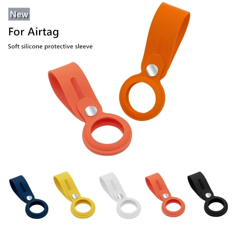 

Soft Liquid Silicone Protective Sleeve For Airtag Cover Hangable Keychain Anti-Lost Device Locator Tracker Loop Case For Airtags