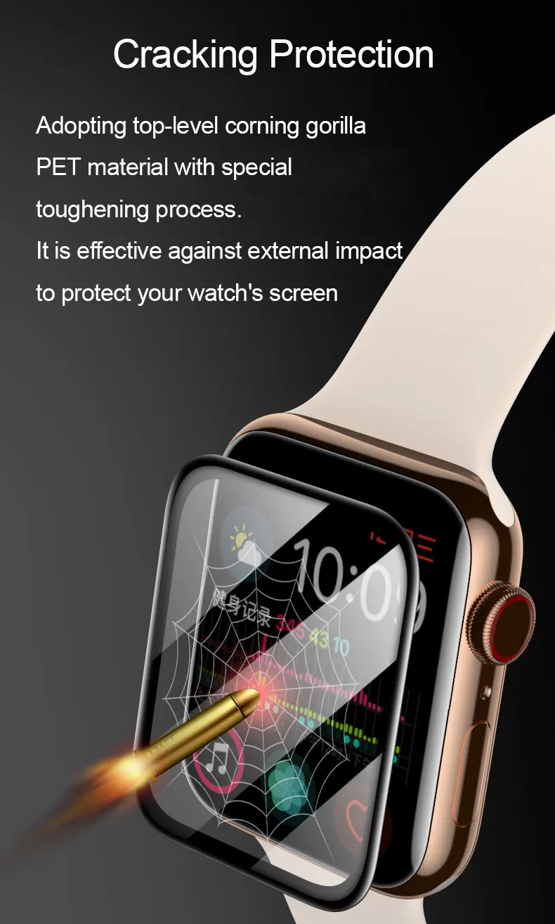 PET+ PMMA водонепроницаемый протектор экрана для apple watch 5 4 3 38 мм 40 мм 44 мм 42 мм не закаленное мягкое стекло пленка для Iwatch 4/5