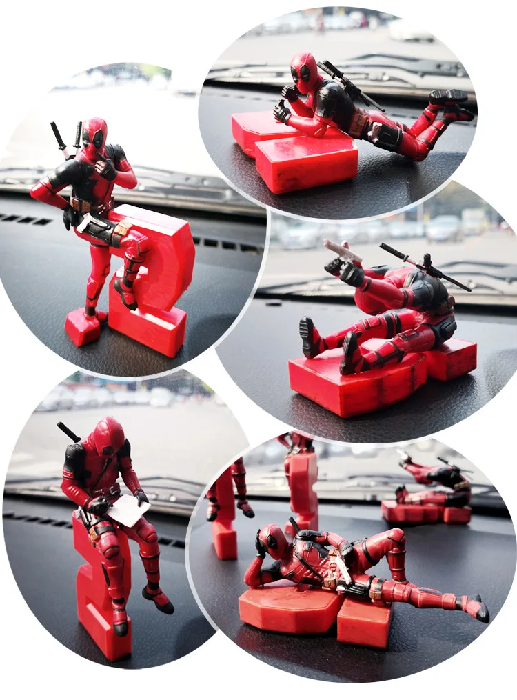 Автомобили украшения личность Deadpool кукла украшение автомобиля центральной консоли украшения компьютер компаньон кукла авто аксессуары