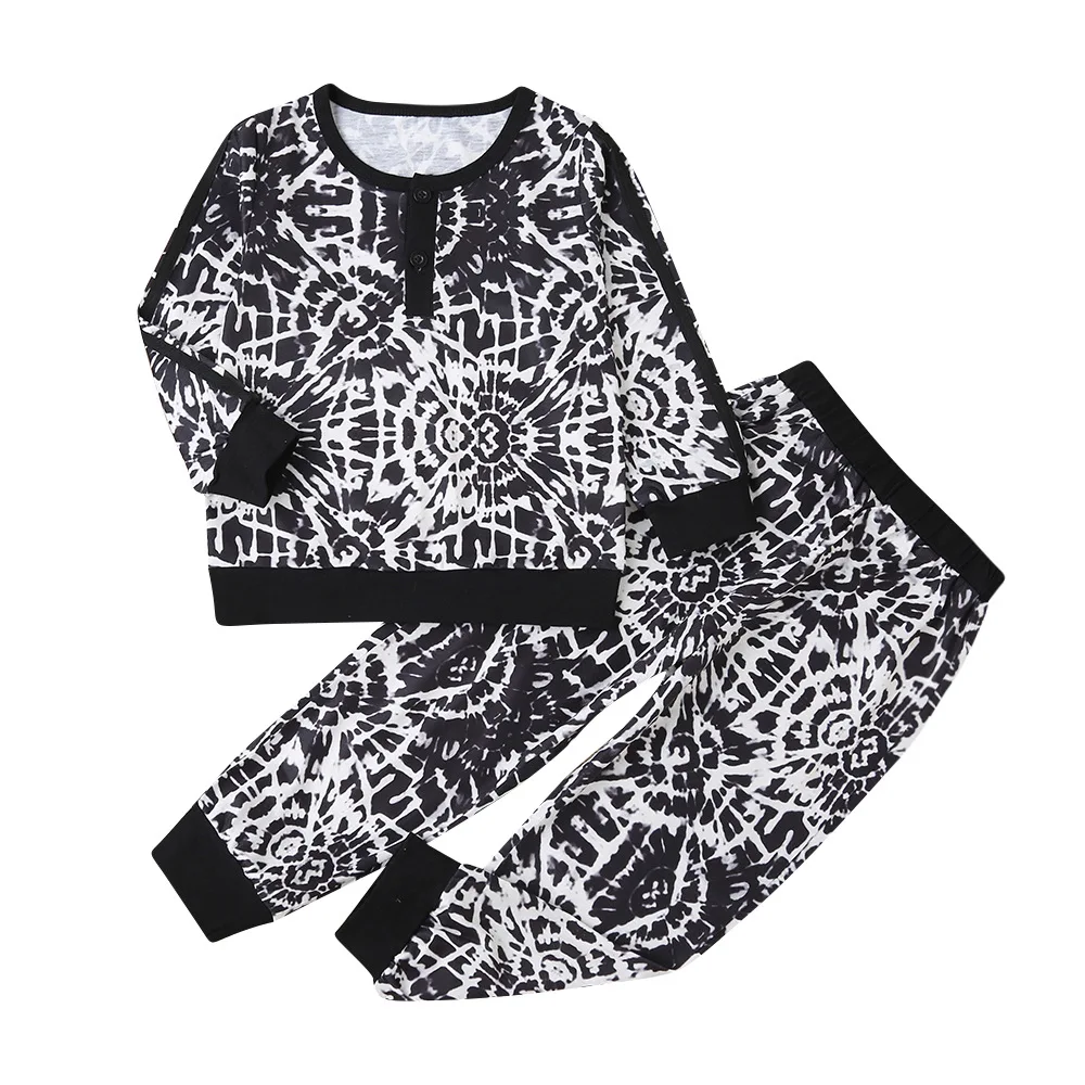 

2020 Winter Children Sets Casual Long Sleeve O Neck Print T-shirt Fashion Trousers Cute 2Pcs Girls Clothes Sets 18M-6T