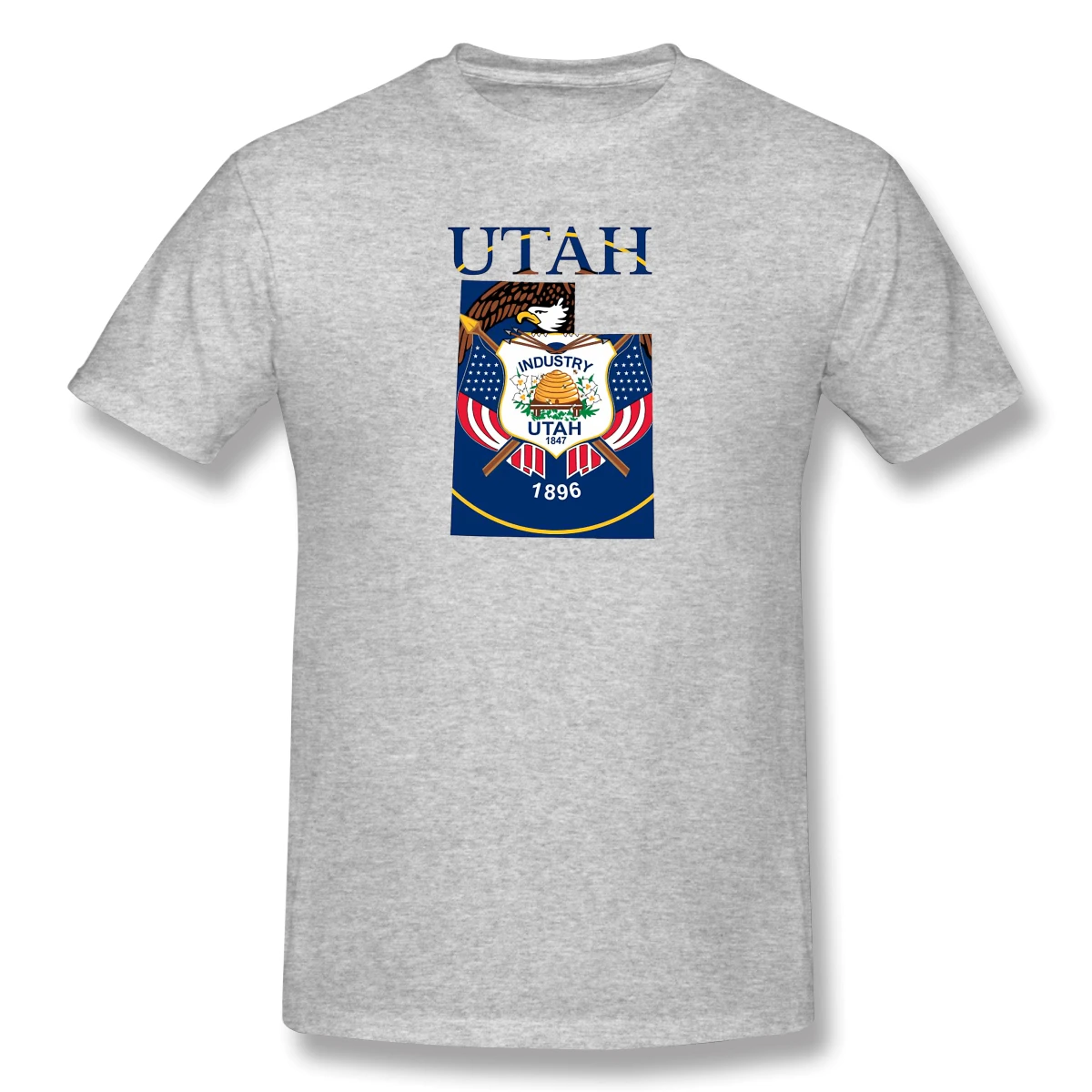 

Man Utah State Flag Map Pride, National, White, State Everyday Cute shirt