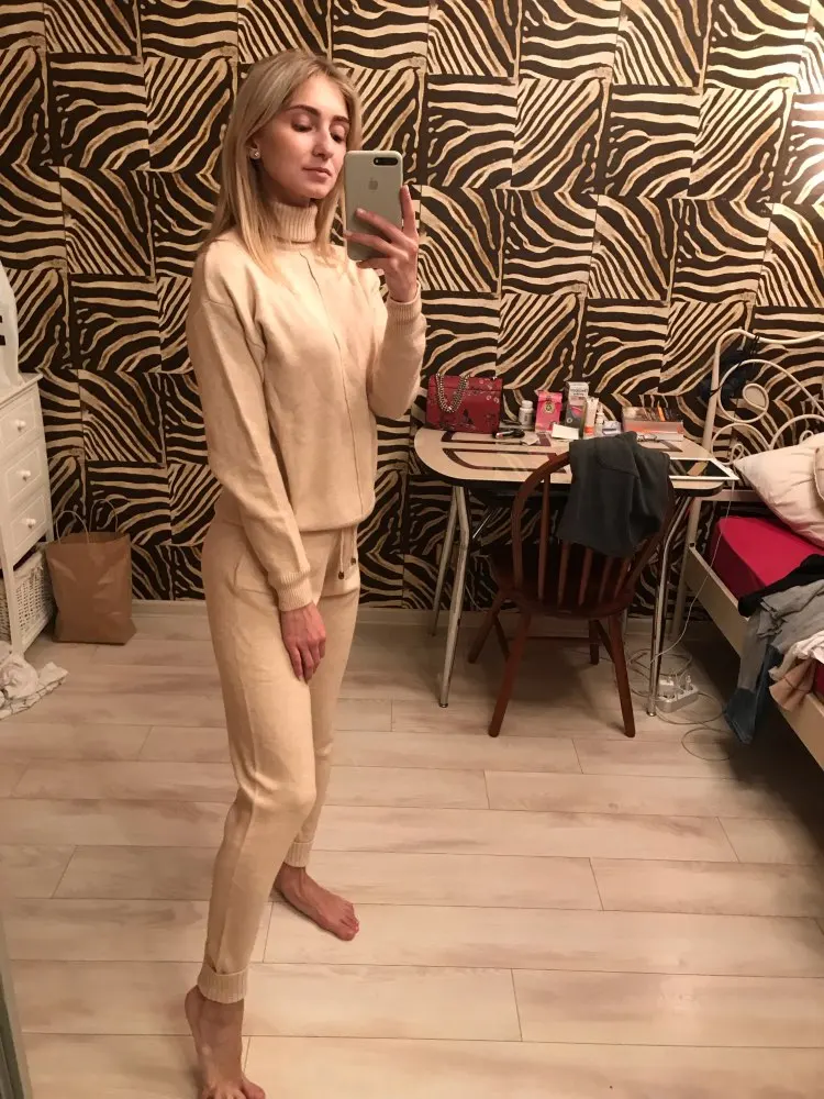 Женский свитер, костюмы и комплекты, водолазка с длинным рукавом, вязаные свитера+ длинные брюки с карманами, комплекты из 2 предметов, зимний костюм