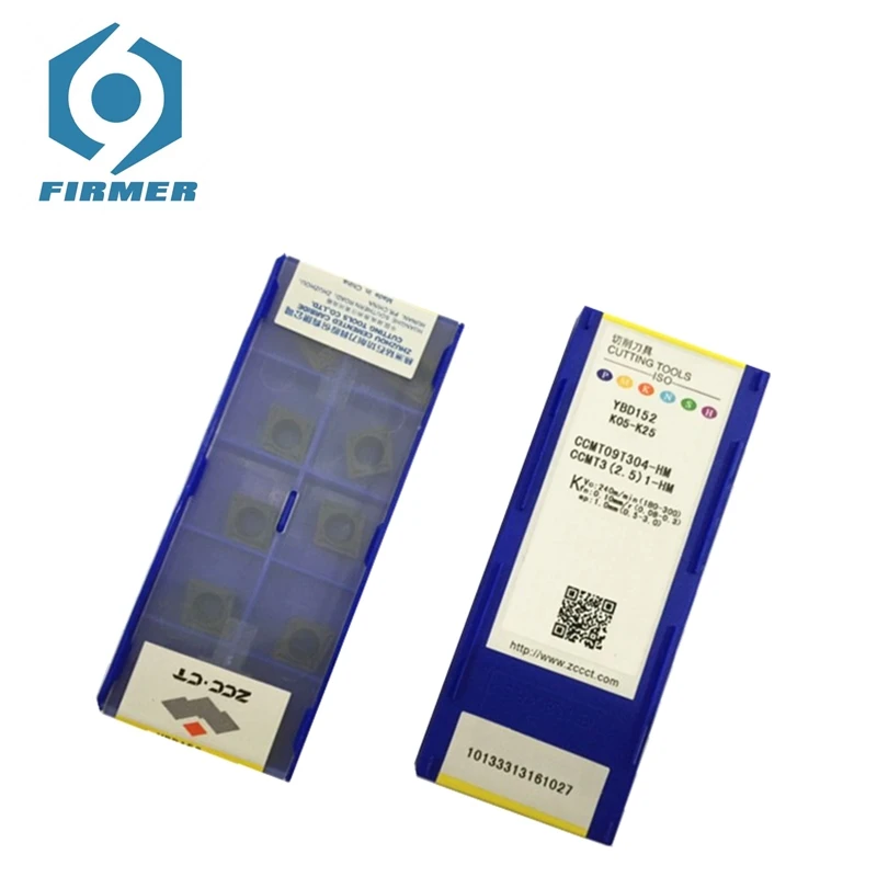 

Original Black Carbide Inserts 10pcs CCMT09T304-HM YBC252 Lathe Turning Tool Metal Cutter CNC Blade Alloy