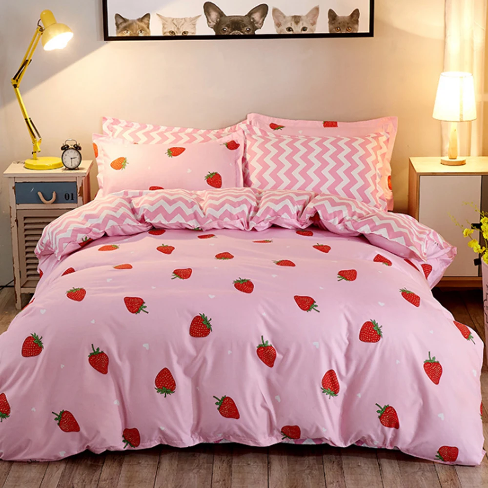 Удобные мягкие постельные принадлежности с принтом пододеяльник простыни