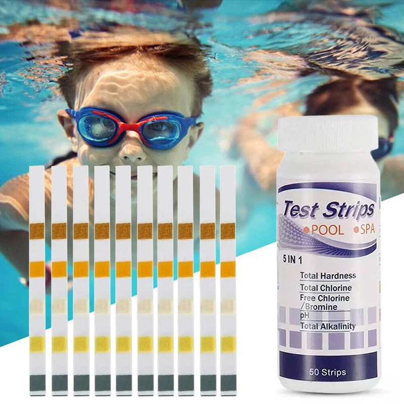 

New 50pcs Multipurpose Chlorine PH Test Strips SPA Swimming Pool Water Tester Paper Indicator Paper Analyzers Measurement Summer