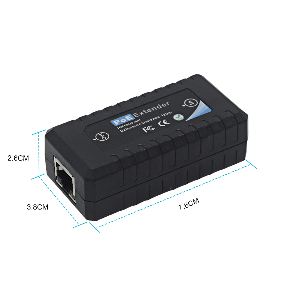 1 порт 10/100 м PoE удлинитель IEEE802.3af для Ethernet систем безопасности IP камера