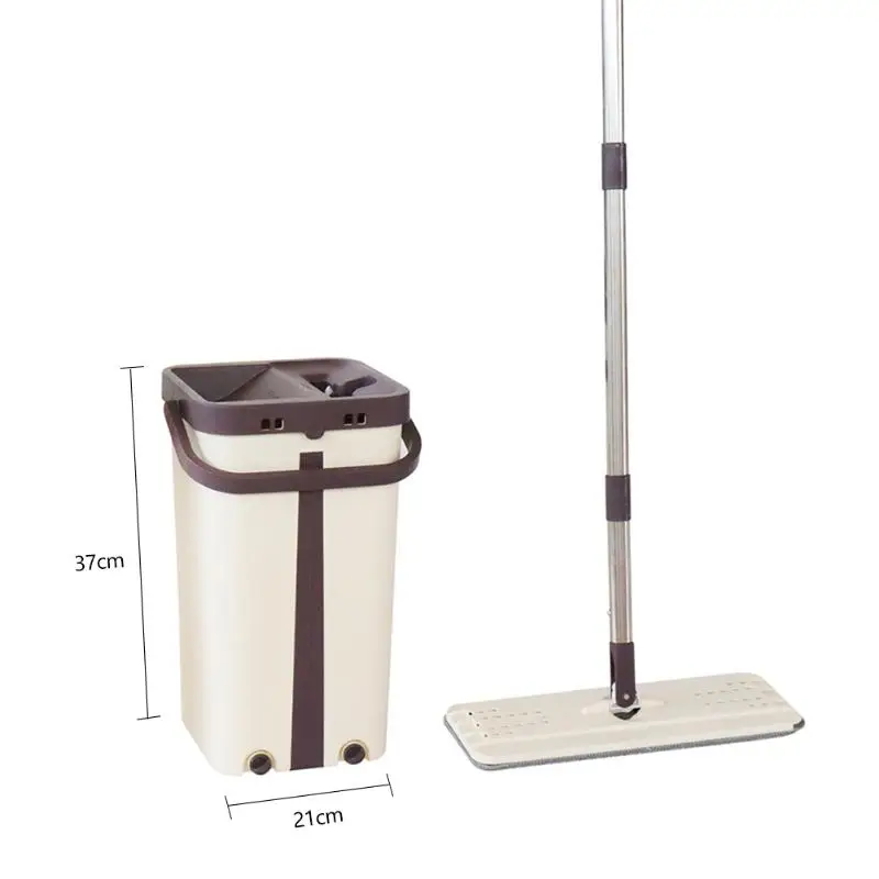 Бесплатная ручная очистка швабры Швабра из микрофибры с ковшом плоский