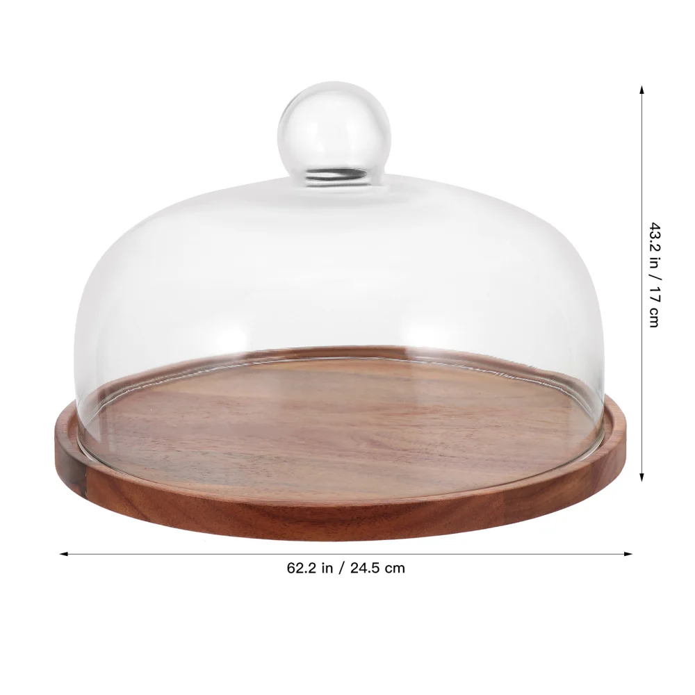 

1 Set Household Food Protective Cover Glass Dessert Cover with Rotating Tray
