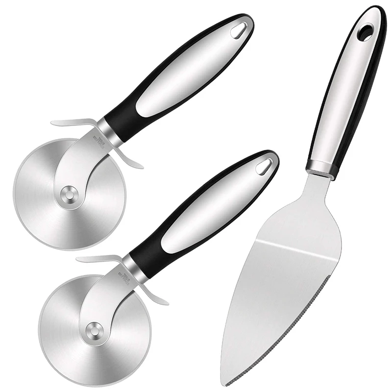 3 упаковки колесо для пиццы и набор сервировки супер острый нож с - Цена: 1260.45