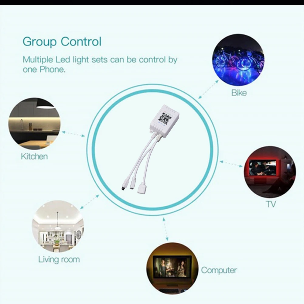 

1 to 2 LED Controler Box 24 Keys IR Remote Controller for RGB Lights Strip