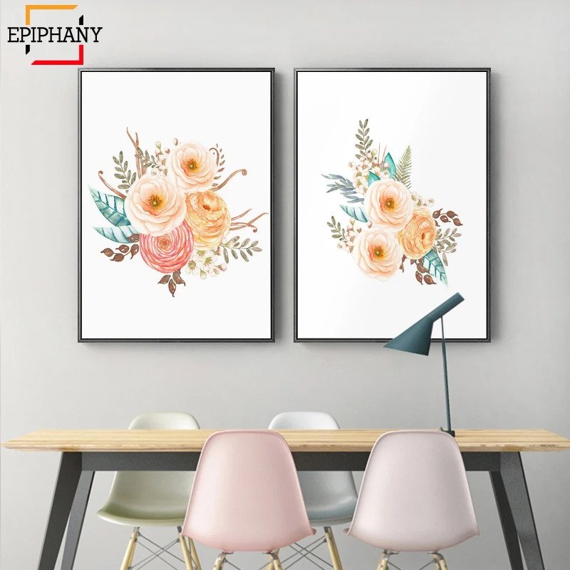 Настенная картина для детской комнаты Картина на холсте с цветами акварелью