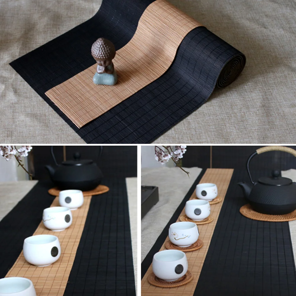 Japanese-style Table Runner Bamboo Coffee Table  Flag Modern Home Living Room Handmade Bamboo Curtain