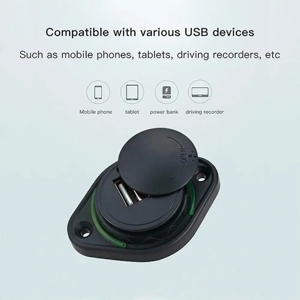 12v24v 3 1a car dual black abs usb port charger socket outlet led waterproof adapter power socket universal motorcycle bus ship free global shipping