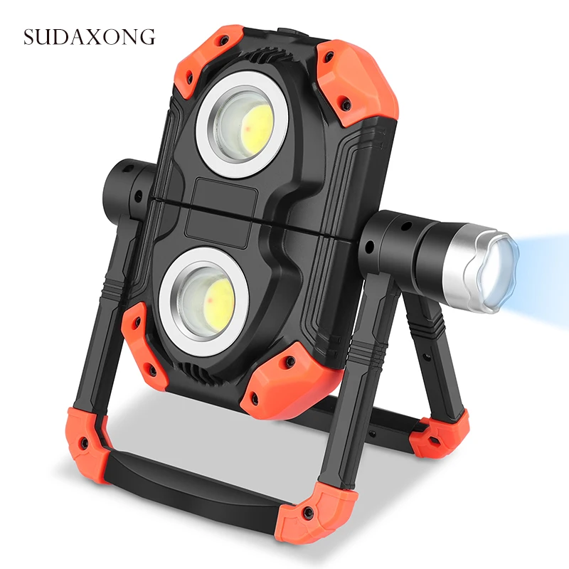 Satılık SUDAXONG Taşınabilir LED Acil Araba çalışma ışığı 2COB USB şarj Edilebilir Sel ışıkları Su Geçirmez çalışma ışığı Kamp Yürüyüş Için