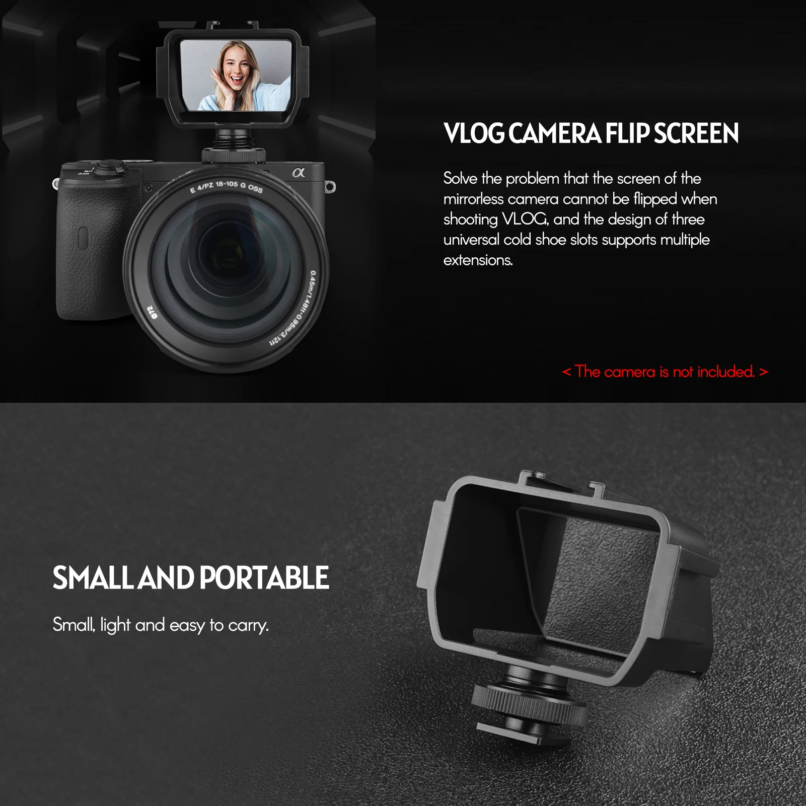 Зеркало Andoer для селфи и видеоблога с 3 креплениями холодного башмака Sony серии