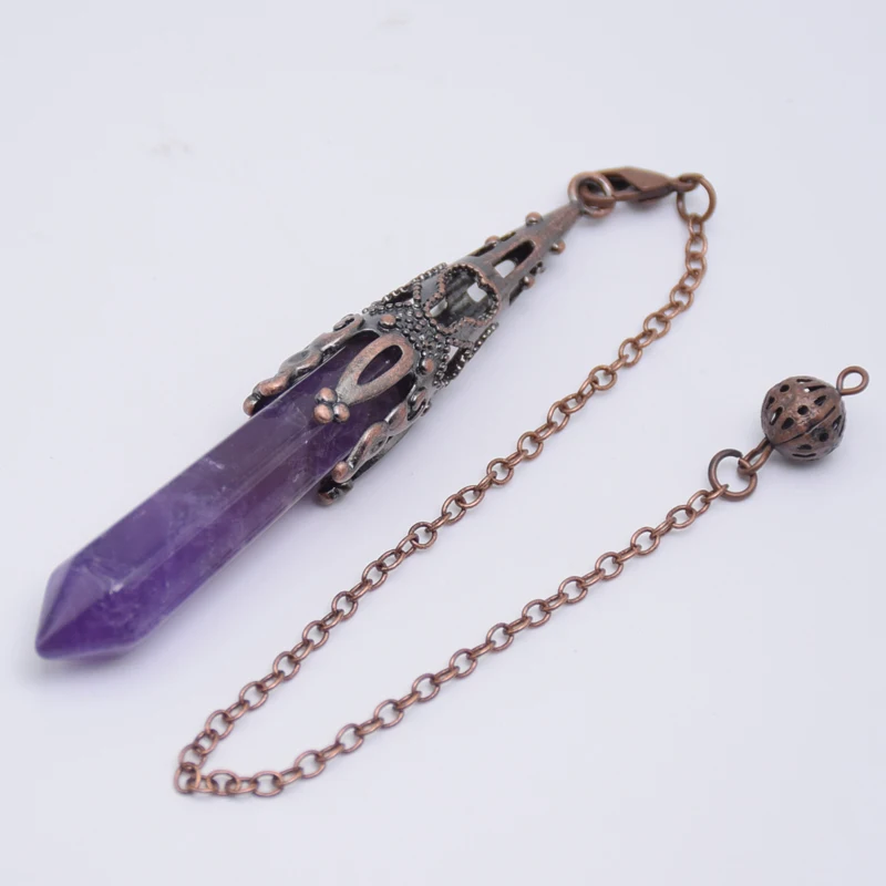 Античная Медная длинная шапочка натуральный камень криоральный маятник