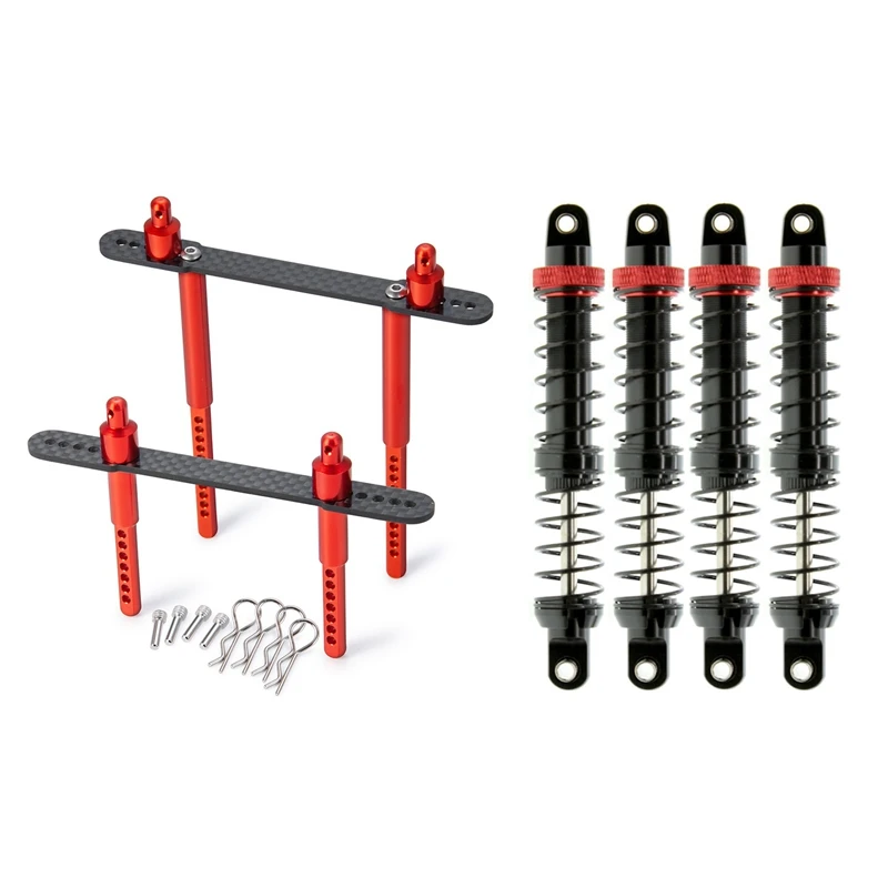 

Front Rear Car Shell Column Body Post with 4Pcs Shock Absorber Oil Damper for 1/10 RC Car Axial SCX10 90046 Traxxas
