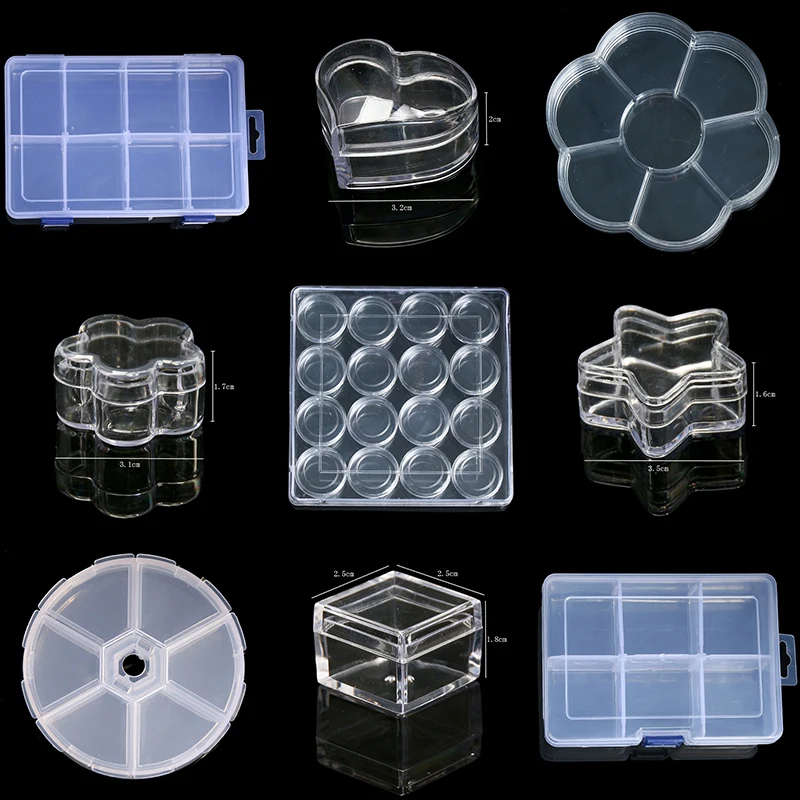 

Fashion Various Size Transparent Plastic Storage Box Beads Set Box Organizer Jewelry Case Cover Container For Jewelry Pills Case
