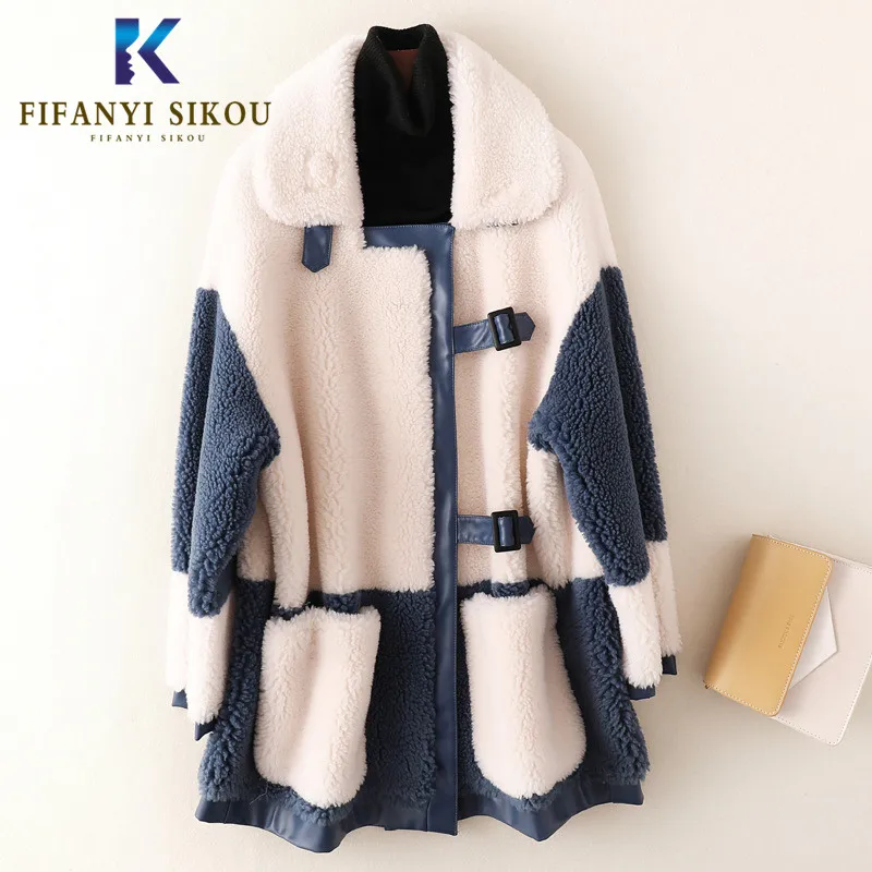 Высококачественное кашемировое меховое пальто Женское зимнее модная куртка из