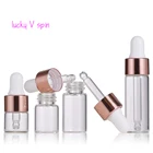 Флакон для эфирных масел, 12100 мл, прозрачное стекло, флакон с капельницей для ароматерапии, розовое золото, с крышкой, реагент, Пипетка для глаз, флакон для жидкости