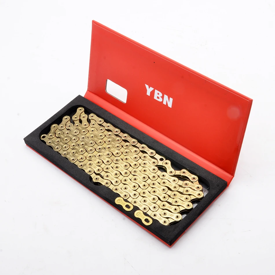 Бесплатная доставка YBN X12L x10 x10sl x9sl x11sl велосипедная цепь 9 10 11s золотистый Горный