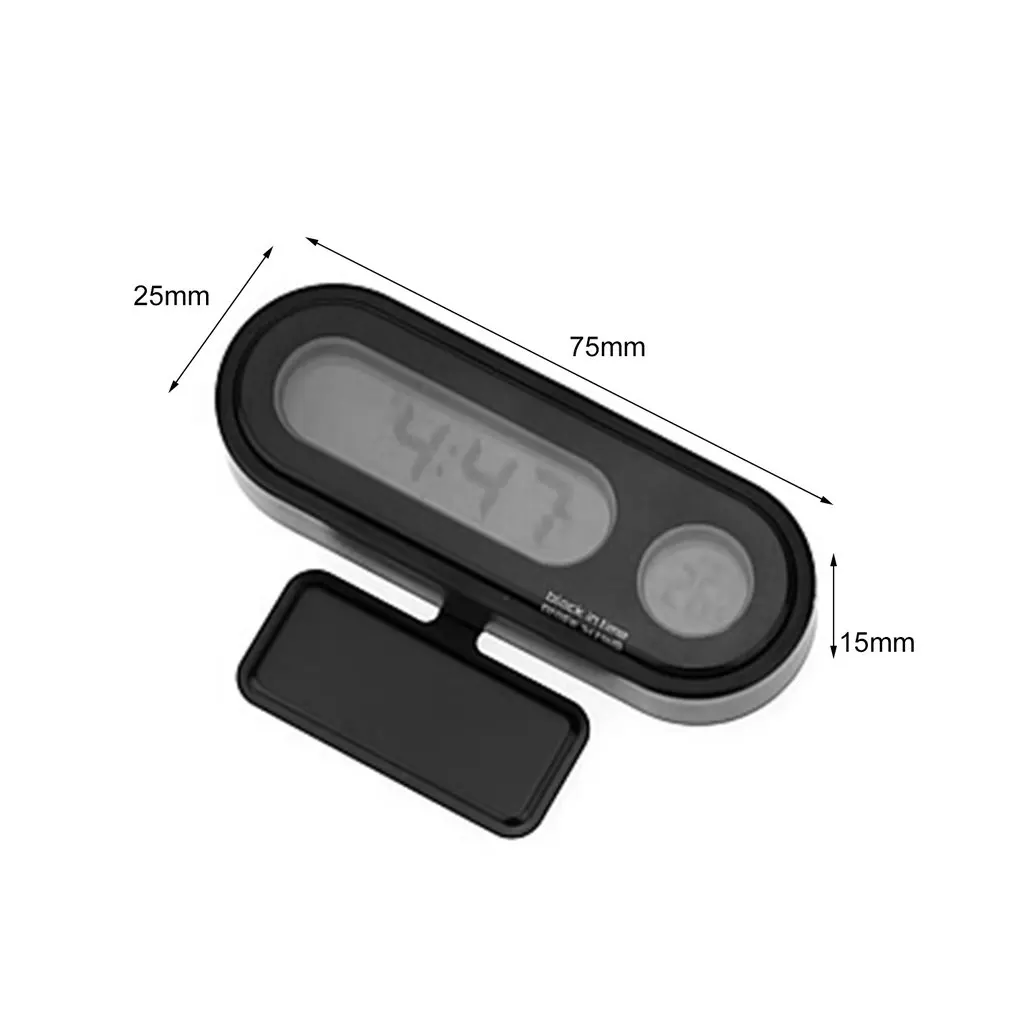 2 in 1 auto car electronic clock luminous thermometer led digital display mini portable dashboard clock car accessories sale free global shipping