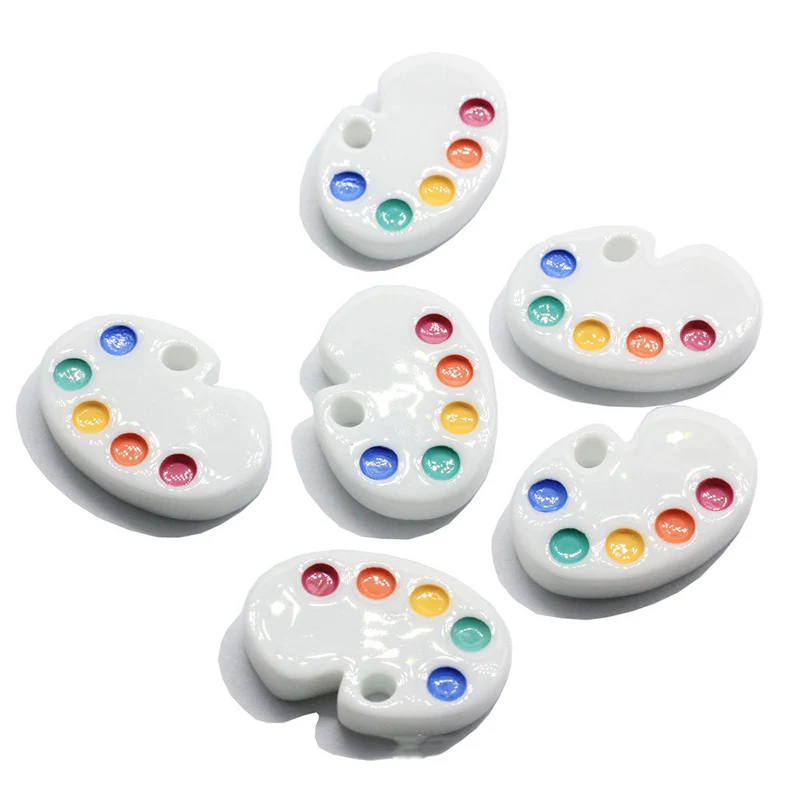 Палетка цветов 20 шт./лот кабошон из смолы с плоским основанием подходит для