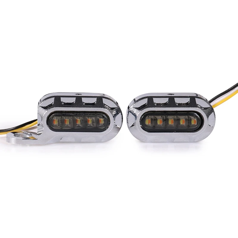 

1 Pair Motorcycle Mini LED Handlebar Turn Light Daytime Running Turn Indicator Signal Blinker Lamp for 883 1200